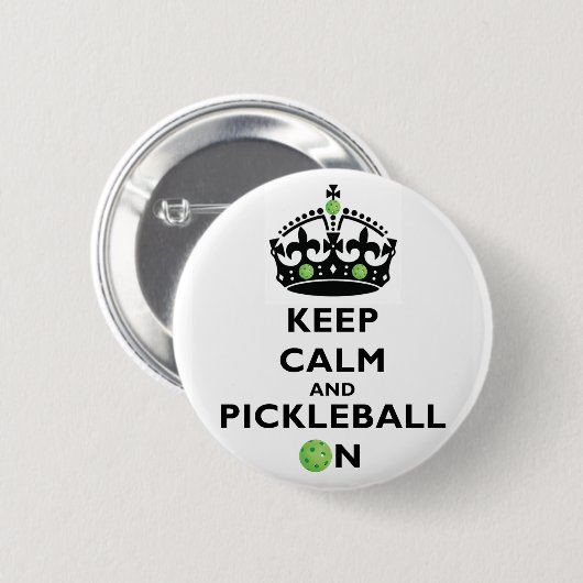 Ruhe und Pickleball behalten Button (Vorne & Hinten)