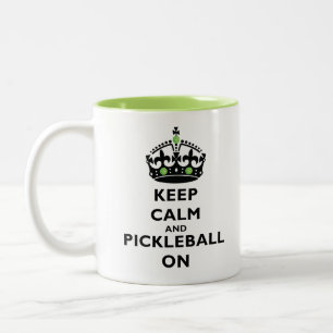 Ruhe und Pickleball behalten Zweifarbige Tasse