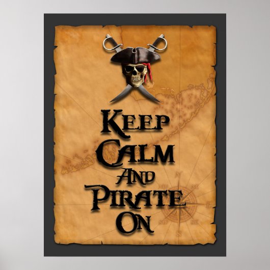 Ruhe und Piraten behalten Poster (Vorne)