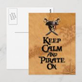 Ruhe und Piraten behalten Postkarte (Vorne/Hinten)