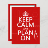 Ruhe und Plan On behalten (in beliebiger Farbe) Postkarte (Vorne/Hinten)