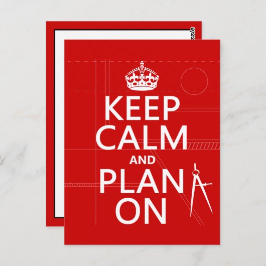 Ruhe und Plan On behalten (in beliebiger Farbe) Postkarte (Vorne/Hinten)