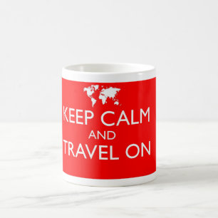 Ruhe und Reisen auf der Tasse behalten
