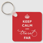 Ruhe und Reisen weit weg von Handschriftenschrift  Schlüsselanhänger (Vorderseite)
