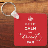 Ruhe und Reisen weit weg von Handschriftenschrift  Schlüsselanhänger (Vorderseite)