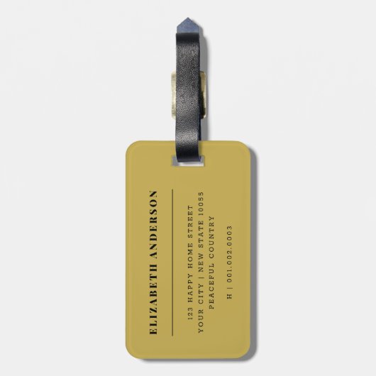 Ruhe und Reisen zu viel Gold Handwriting-Skript be Gepäckanhänger (Rückseite vertikal)
