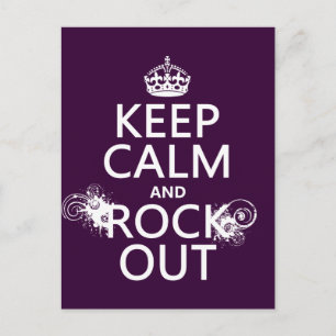 Ruhe und Rock Out behalten (beliebige Hintergrundf Postkarte
