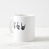 Ruhe und Roll Skeleton Hands Classic Kaffeetasse (Vorderseite Links)