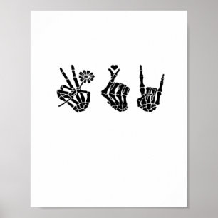 Ruhe und Roll Skeleton Hands Classic Poster