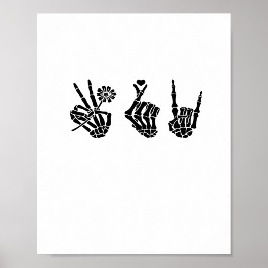 Ruhe und Roll Skeleton Hands Classic Poster (Vorne)