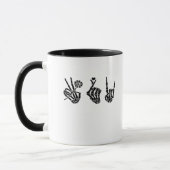 Ruhe und Roll Skeleton Hands Classic Tasse (Links)