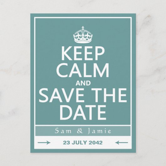Ruhe und Save the Date behalten (vollständig anpas Ankündigungspostkarte (Vorderseite)