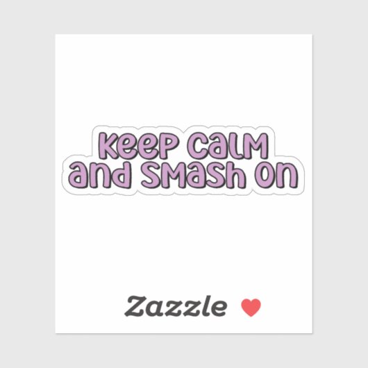 Ruhe und Schlag auf Lila Pickleball behalten Aufkleber (Blatt)