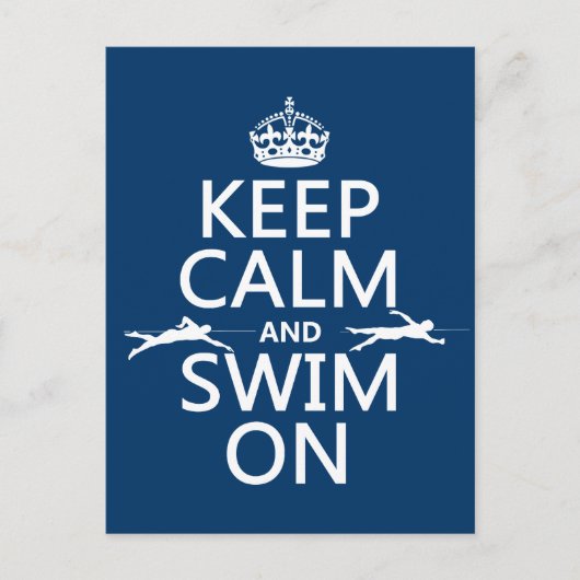 Ruhe und Schwimmen behalten (in beliebiger Farbe) Postkarte (Vorderseite)