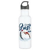 Ruhe und Schwimmen behalten - Schwimmerdesign Edelstahlflasche (Vorderseite)