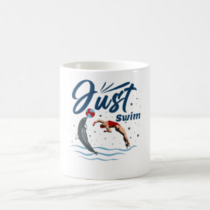 Ruhe und Schwimmen behalten - Schwimmerdesign Kaffeetasse