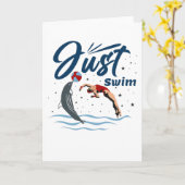 Ruhe und Schwimmen behalten - Schwimmerdesign Karte (Gelbe Blume)