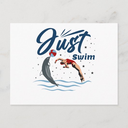 Ruhe und Schwimmen behalten - Schwimmerdesign Postkarte (Vorderseite)