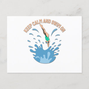 Ruhe und Schwimmen behalten - Schwimmerdesign Postkarte