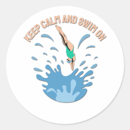 Ruhe und Schwimmen behalten - Schwimmerdesign Runder Aufkleber (Vorderseite)