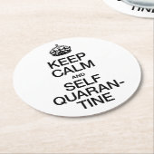 Ruhe und Selbstisolierung behalten Runder Pappuntersetzer (Angewinkelt)