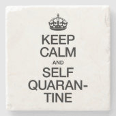 Ruhe und Selbstisolierung behalten Steinuntersetzer (Vorderseite)