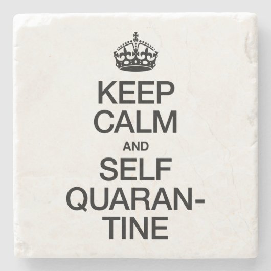 Ruhe und Selbstisolierung behalten Steinuntersetzer (Vorderseite)