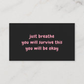 Ruhe und sicherer Standard, 3,5 Zoll x 2,0" Visite Visitenkarte (Rückseite)