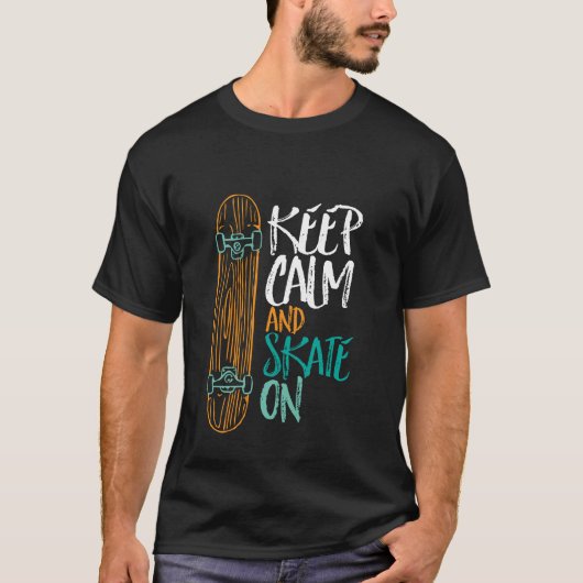 Ruhe und Skate auf Skateboarding-T - Shirt behalte (Vorderseite)