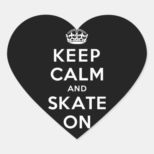 Ruhe und Skate behalten Herz-Aufkleber (Vorderseite)