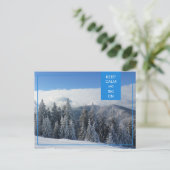 Ruhe und Ski auf Winterurlaub behalt Postkarte (Stehend Vorderseite)