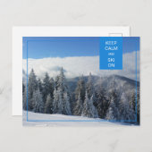 Ruhe und Ski auf Winterurlaub behalt Postkarte (Vorne/Hinten)
