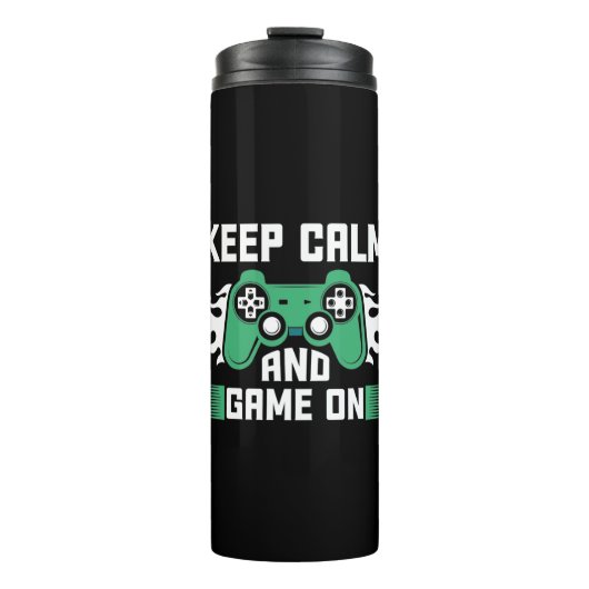 Ruhe und Spiel behalten Thermosbecher (Vorderseite)