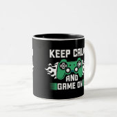 Ruhe und Spiel behalten Zweifarbige Tasse (VorderseiteRechts)