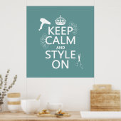 Ruhe und Stil behalten (beliebige Hintergrundfarbe Poster (Küche)