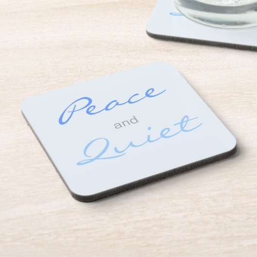 Ruhe und Stille Worte (blau) Untersetzer (Linke Seite)