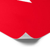 "Ruhe und Stimme Behalten" weiß, rot Poster (Ecke)