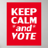 "Ruhe und Stimme Behalten" weiß, rot Poster (Vorne)