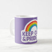 Ruhe und Stolz behalten | Gay Pride Monat Kaffeetasse (Vorderseite Links)