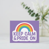 Ruhe und Stolz behalten | Gay Pride Monat Postkarte (Stehend Vorderseite)