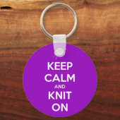 Ruhe und Strick auf Fuschia behalten Schlüsselanhänger (Vorderseite)