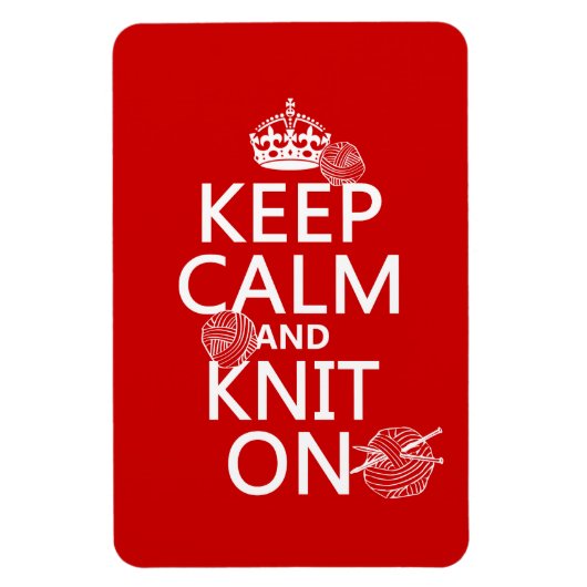 Ruhe und Strick behalten - alle Farben Magnet (Vertikal)