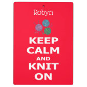 Ruhe und Strick On behalten, auf der Rückseite per Klemmbrett (Rückseite)