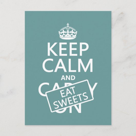 Ruhe und Süßigkeiten behalten (anpassbar) Postkarte (Vorderseite)