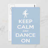 Ruhe und Tanz auf Blue Postcard behalten Postkarte (Vorne/Hinten)