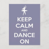 Ruhe und Tanz auf der Lavendel Postkarte behalten (Vorderseite)