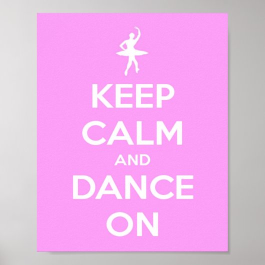 Ruhe und Tanz auf Rosa behalten Poster (Vorne)