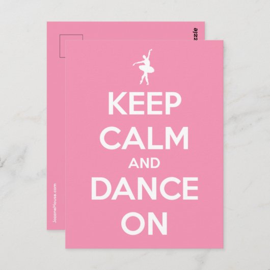 Ruhe und Tanz auf Rosa und Weiß behalten Postkarte (Vorne/Hinten)