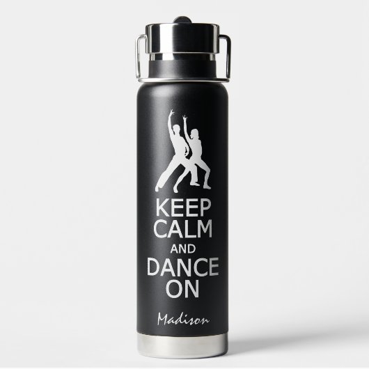 Ruhe und Tanz behalten auf individuelle Name & Far Trinkflasche (Hinten)