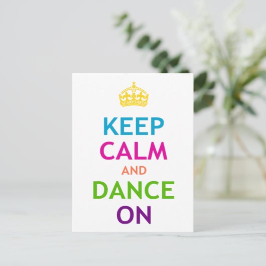 Ruhe und Tanz behalten Postkarte (Stehend Vorderseite)